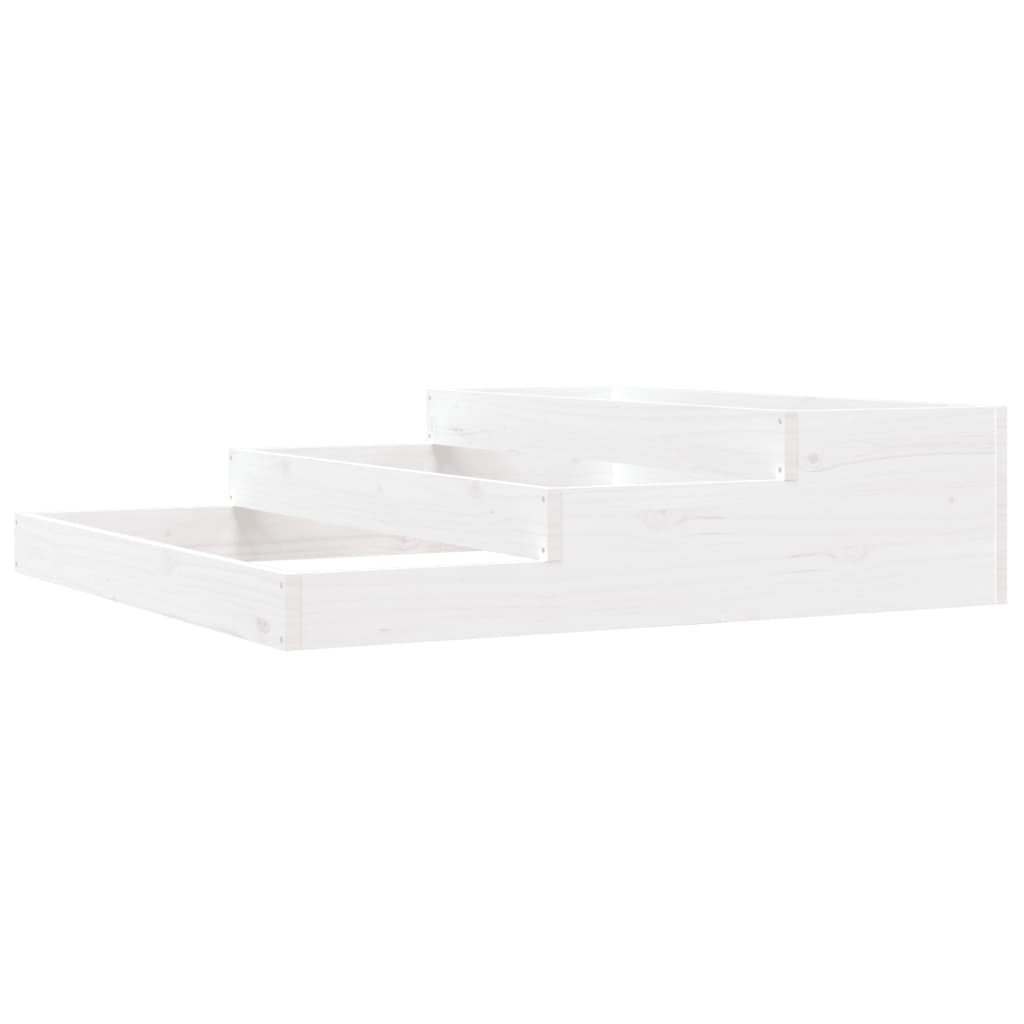vidaXL Jardinieră, alb, 107x107x27 cm, lemn masiv de pin