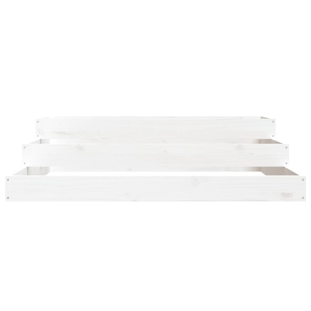 vidaXL Jardinieră, alb, 107x107x27 cm, lemn masiv de pin