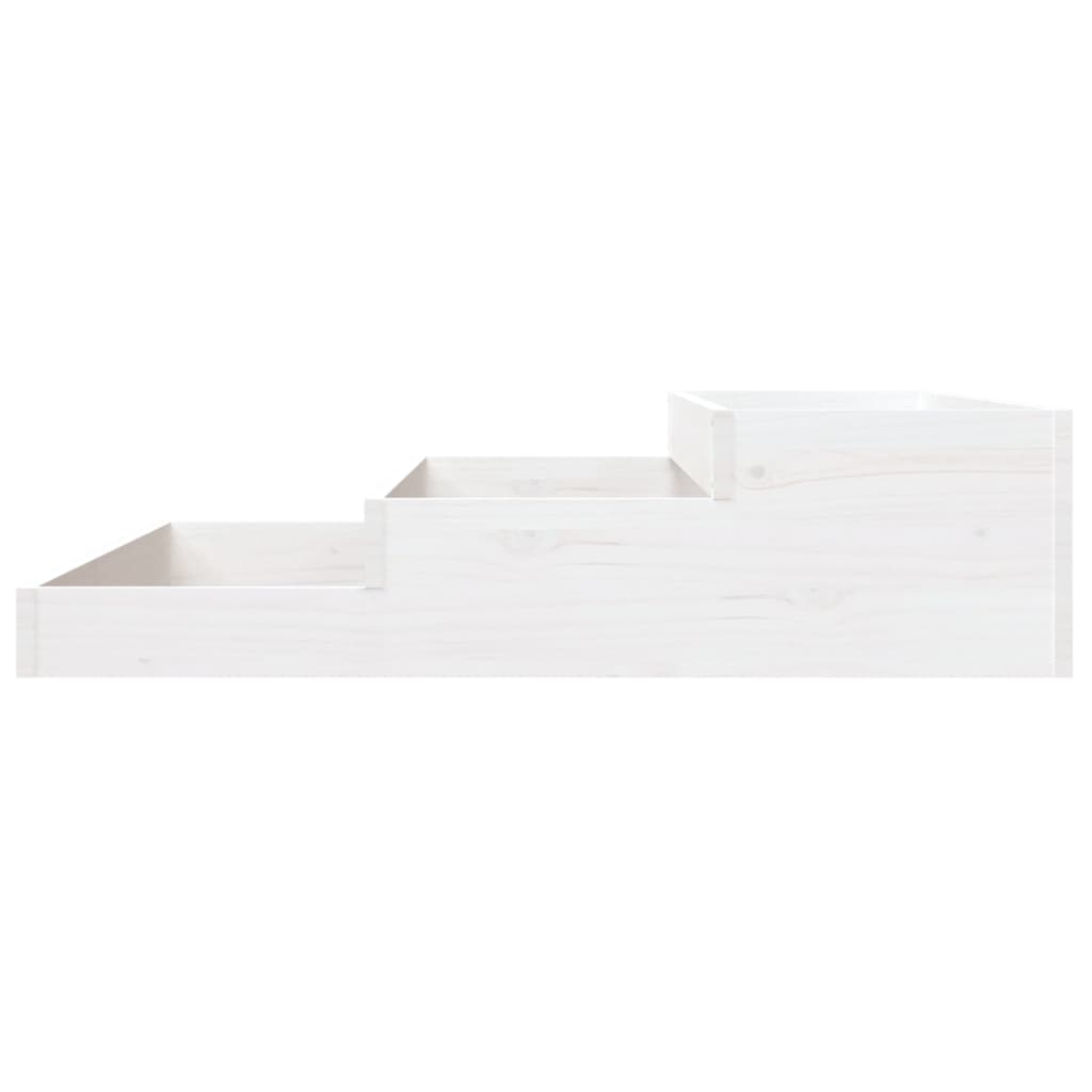 vidaXL Jardinieră, alb, 107x107x27 cm, lemn masiv de pin