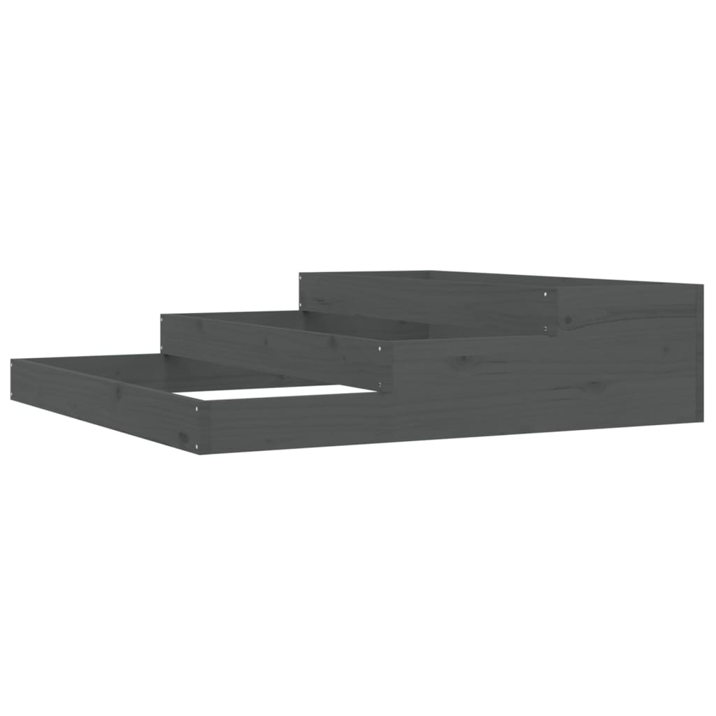 vidaXL Jardinieră, gri, 107x107x27 cm, lemn masiv de pin