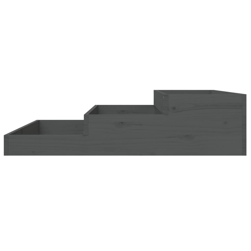 vidaXL Jardinieră, gri, 107x107x27 cm, lemn masiv de pin