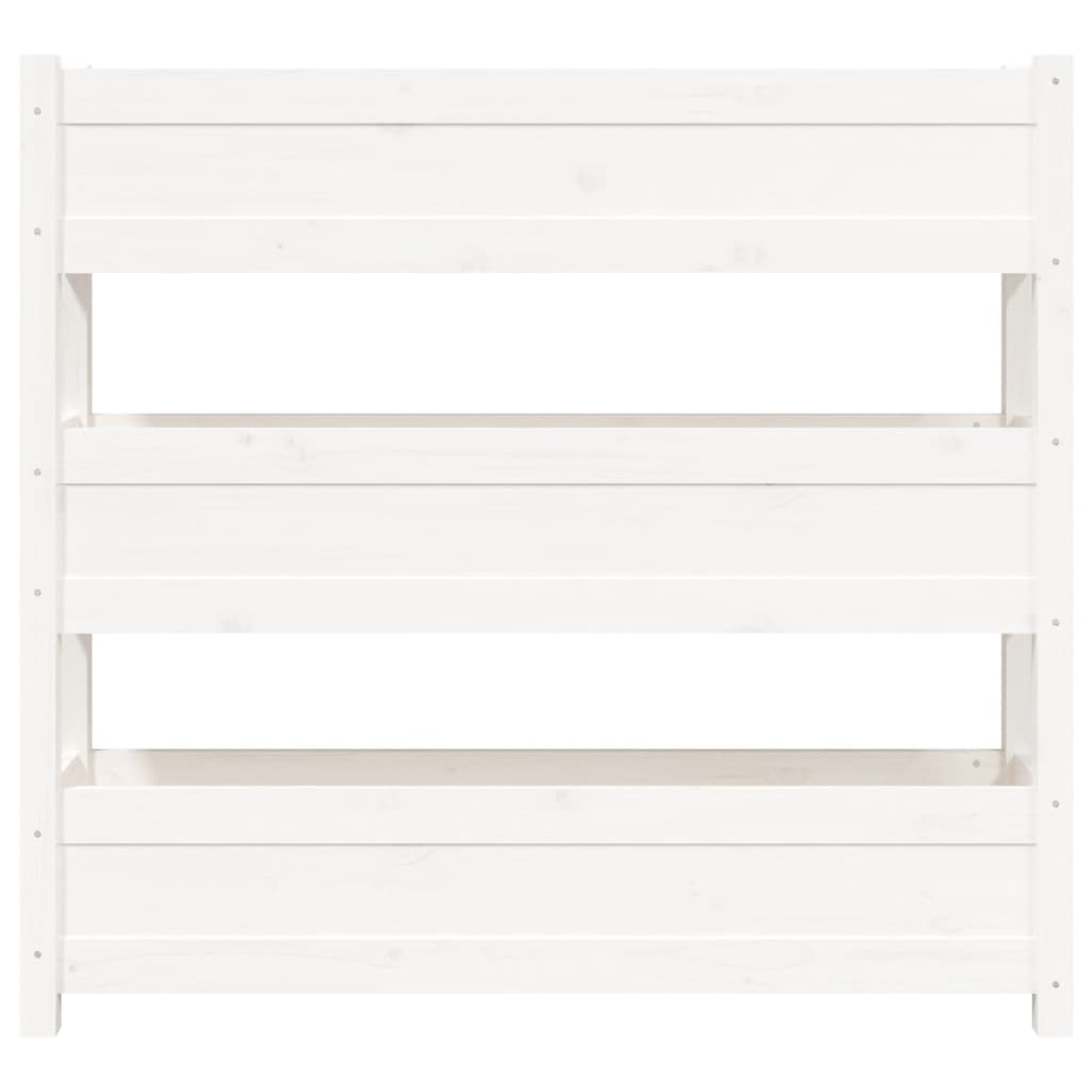 vidaXL Jardinieră, alb, 112x25x104,5 cm, lemn masiv de pin