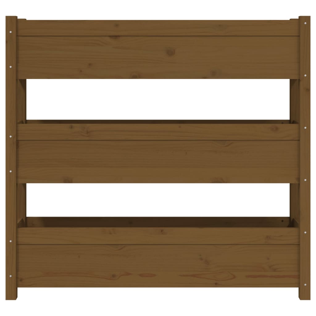 vidaXL Jardinieră, maro miere, 112x25x104,5 cm, lemn masiv de pin