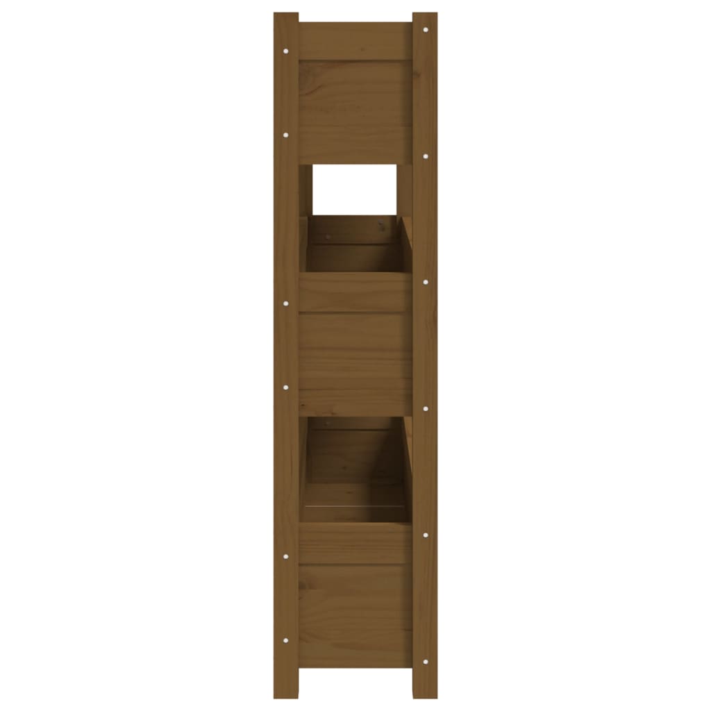 vidaXL Jardinieră, maro miere, 112x25x104,5 cm, lemn masiv de pin