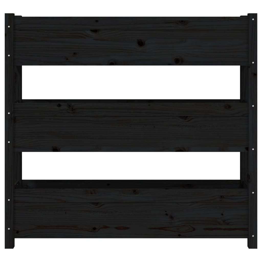 vidaXL Jardinieră, negru, 112x25x104,5 cm, lemn masiv de pin
