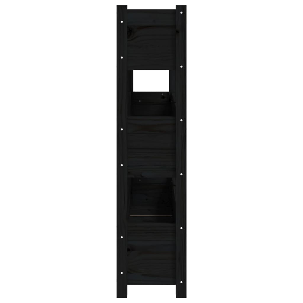 vidaXL Jardinieră, negru, 112x25x104,5 cm, lemn masiv de pin