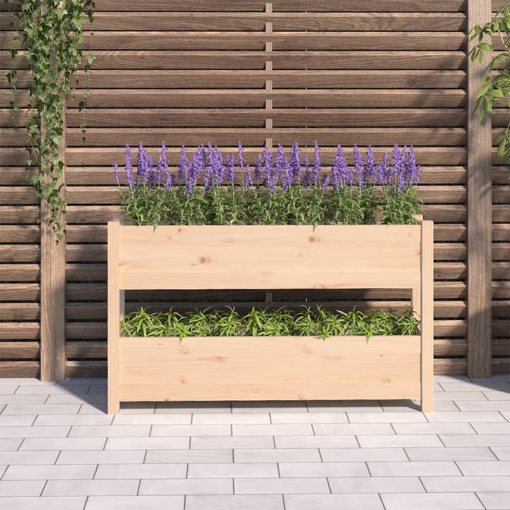 vidaXL Jardinieră, 112x25x66 cm, lemn masiv de pin