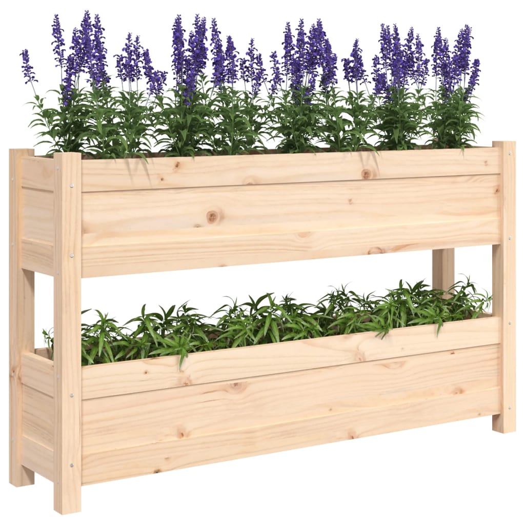vidaXL Jardinieră, 112x25x66 cm, lemn masiv de pin