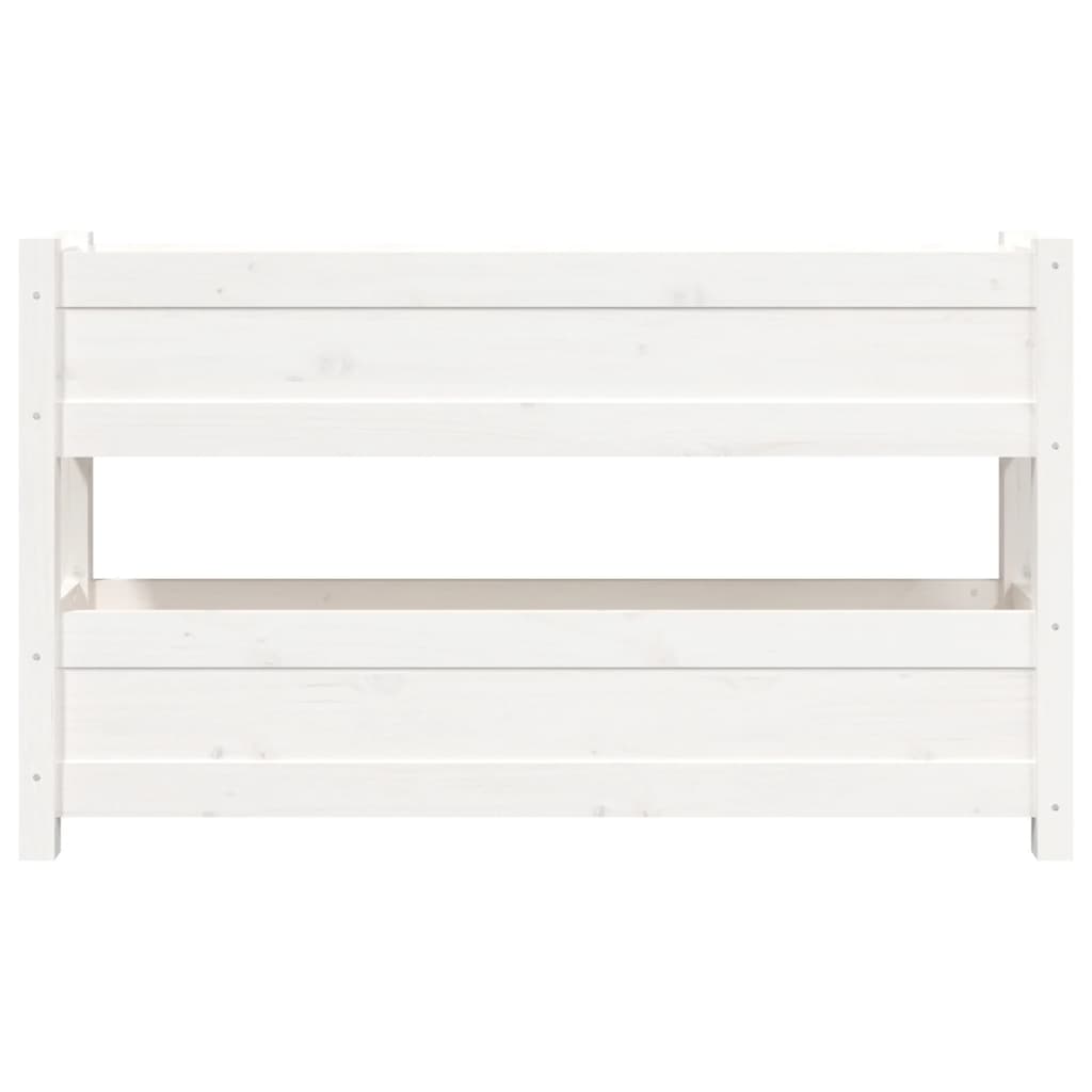vidaXL Jardinieră, alb, 112x25x66 cm, lemn masiv de pin