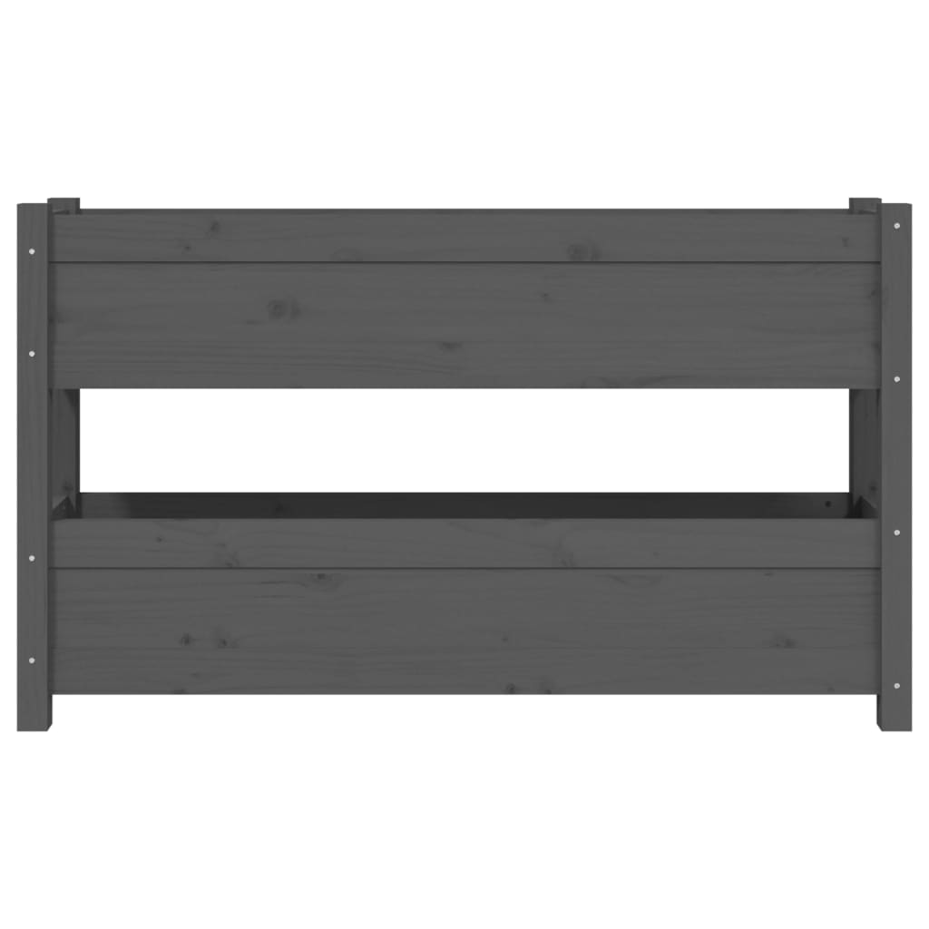vidaXL Jardinieră, gri, 112x25x66 cm, lemn masiv de pin