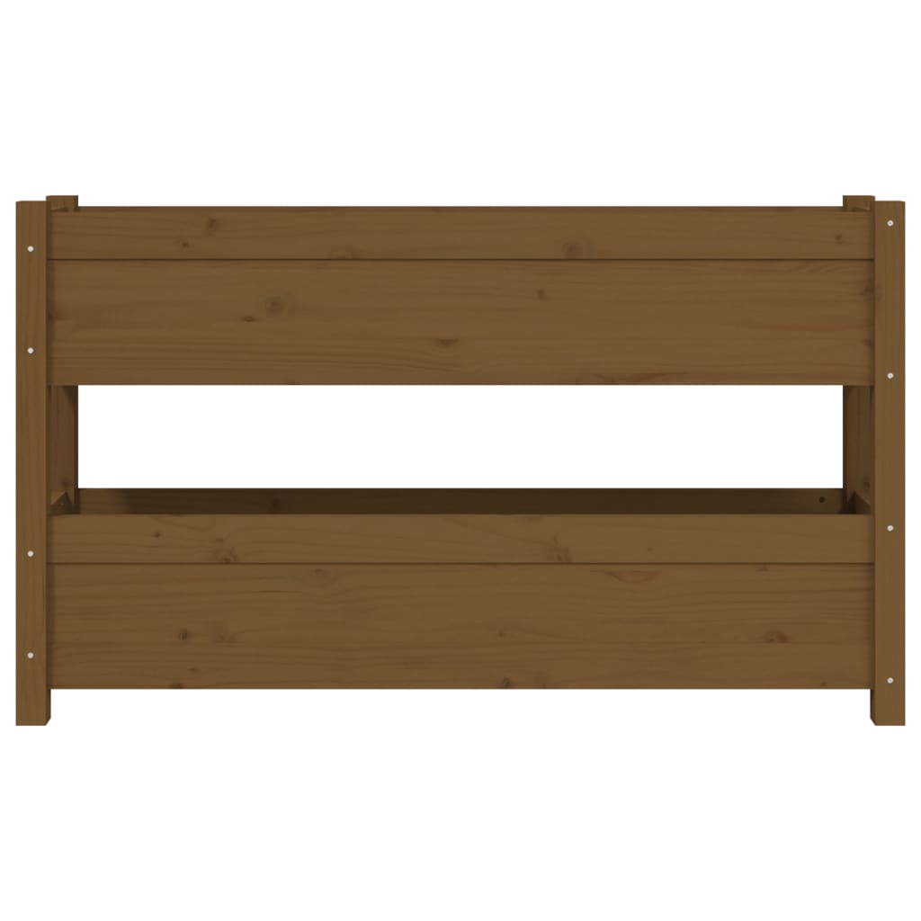 vidaXL Jardinieră, maro miere, 112x25x66 cm, lemn masiv de pin