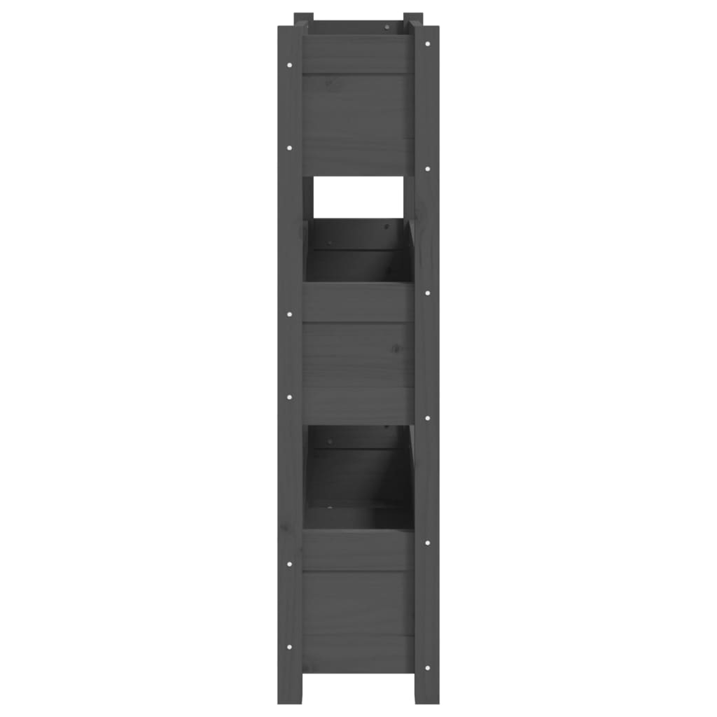 vidaXL Jardinieră, gri, 77 x 25 x 104,5 cm, lemn masiv de pin