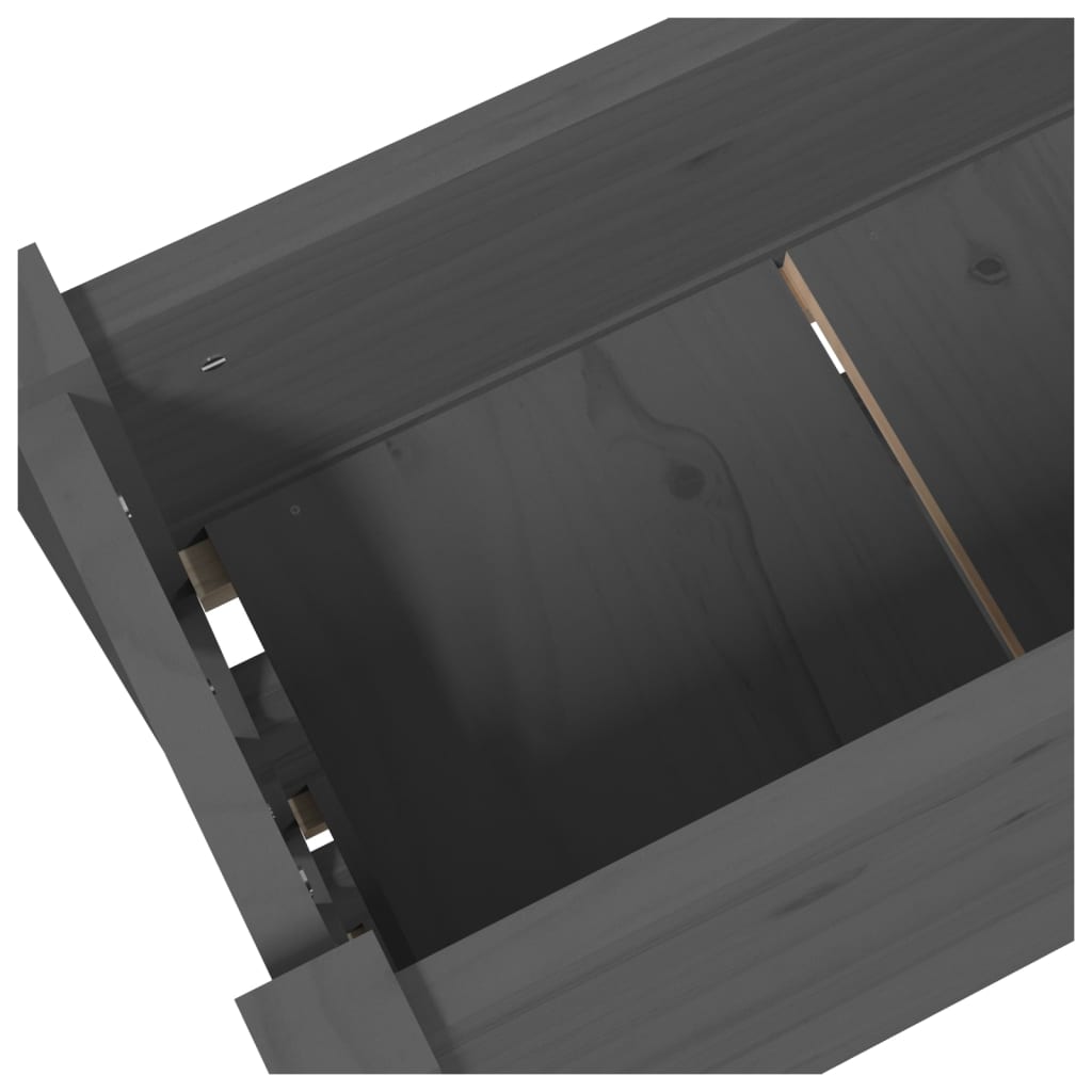 vidaXL Jardinieră, gri, 77 x 25 x 104,5 cm, lemn masiv de pin