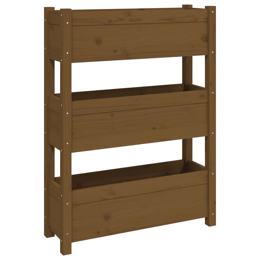 vidaXL Jardinieră, maro miere, 77 x 25 x 104,5 cm, lemn masiv de pin