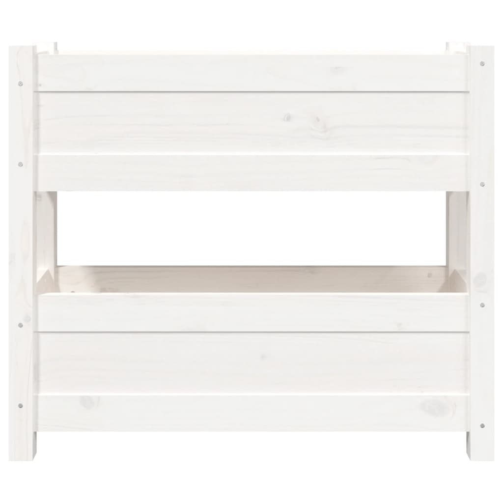 vidaXL Jardinieră, alb, 77x25x66 cm, lemn masiv de pin