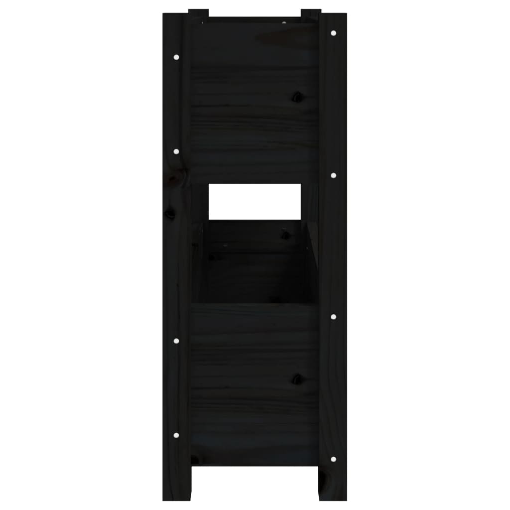vidaXL Jardinieră, negru, 77x25x66 cm, lemn masiv de pin