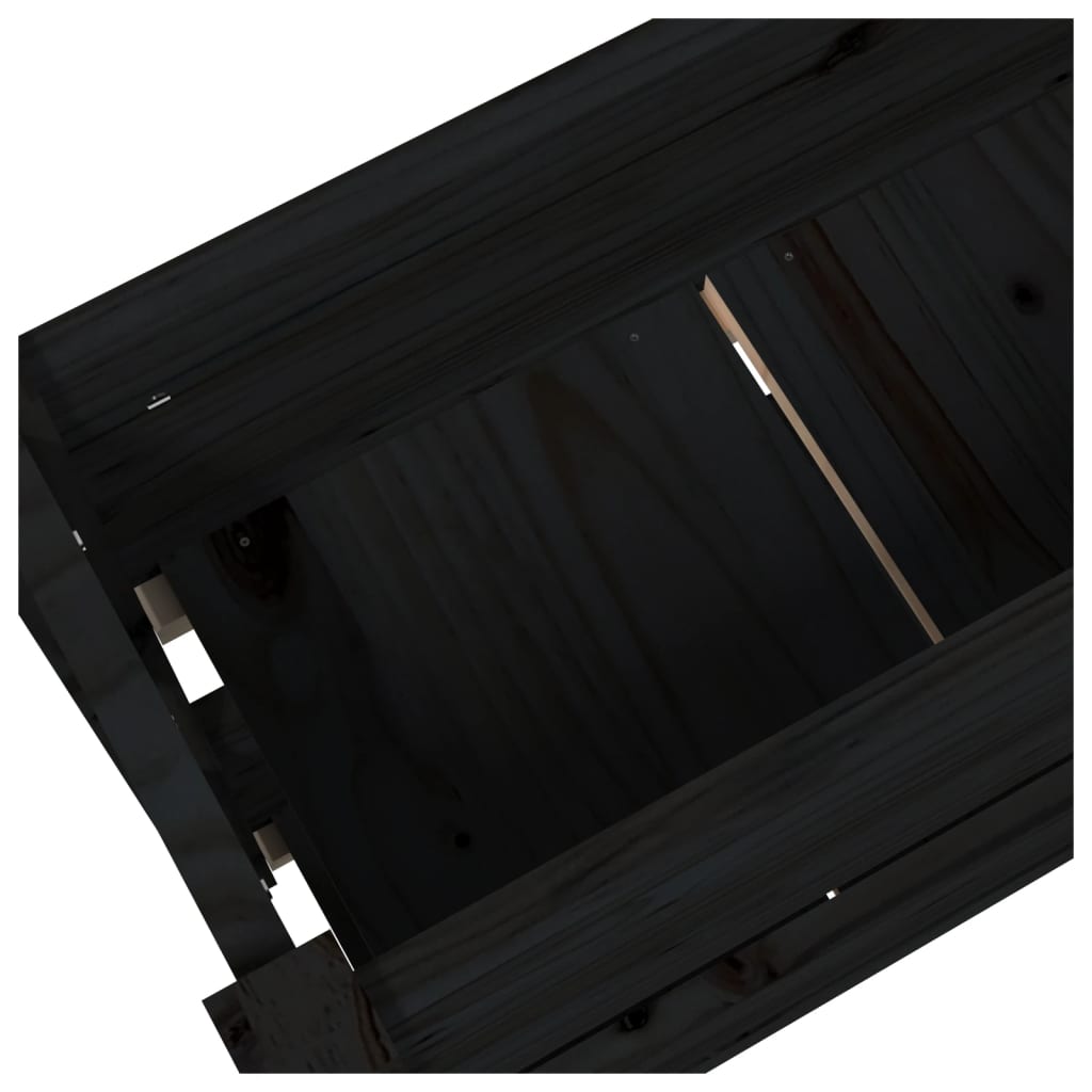 vidaXL Jardinieră, negru, 77x25x66 cm, lemn masiv de pin