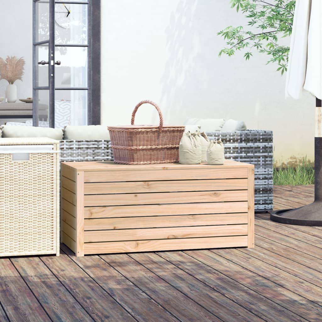 vidaXL Ladă depozitare grădină, 101x50,5x46,5cm, lemn masiv pin vidaXL Ladă depozitare grădină, 101x50,5x46,5cm, lemn masiv pin