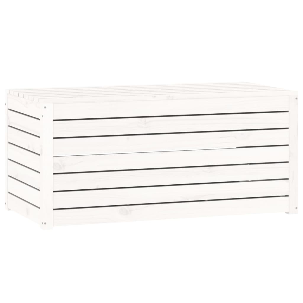 vidaXL Ladă depozitare grădină, alb, 101x50,5x46,5cm, lemn masiv pin vidaXL Ladă depozitare grădină, alb, 101x50,5x46,5cm, lemn masiv pin