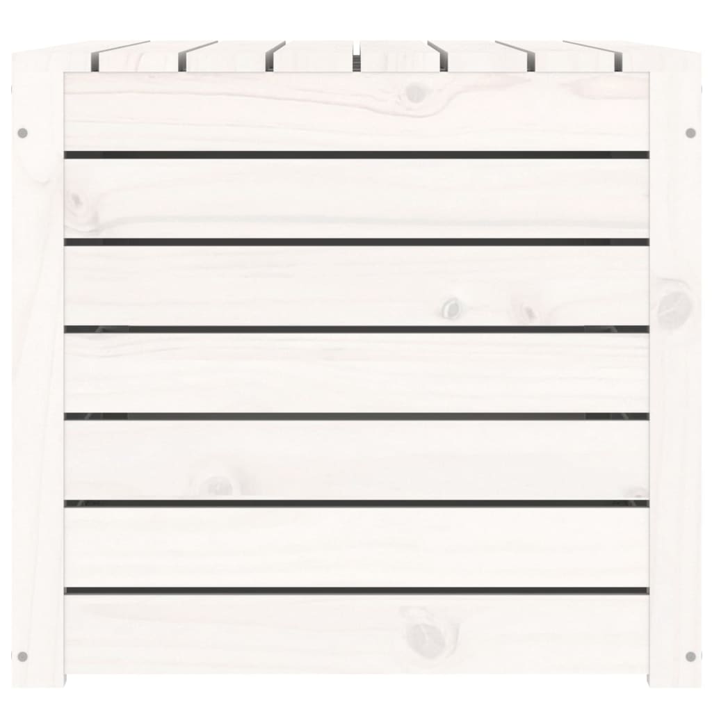 vidaXL Ladă depozitare grădină, alb, 101x50,5x46,5cm, lemn masiv pin vidaXL Ladă depozitare grădină, alb, 101x50,5x46,5cm, lemn masiv pin