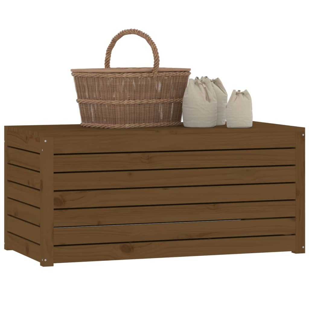 vidaXL Ladă depozitare grădină, maro, 101x50,5x46,5cm, lemn masiv pin vidaXL Ladă depozitare grădină, maro, 101x50,5x46,5cm, lemn masiv pin