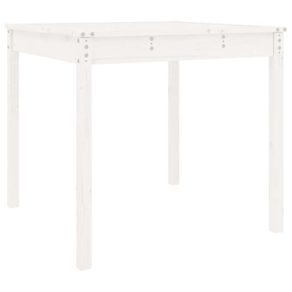 vidaXL Măsuță de grădină, alb, 82,5x82,5x76 cm, lemn masiv de pin