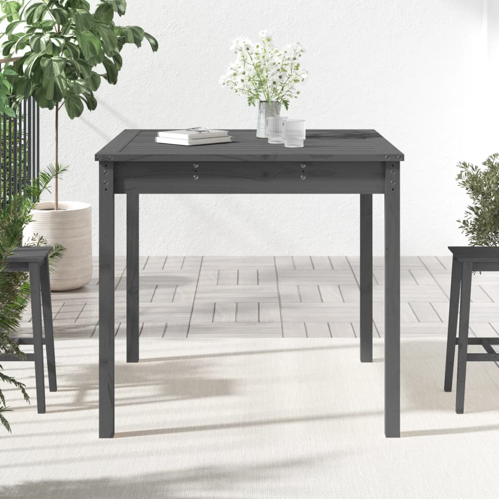 vidaXL Măsuță de grădină, gri, 82,5x82,5x76 cm, lemn masiv de pin