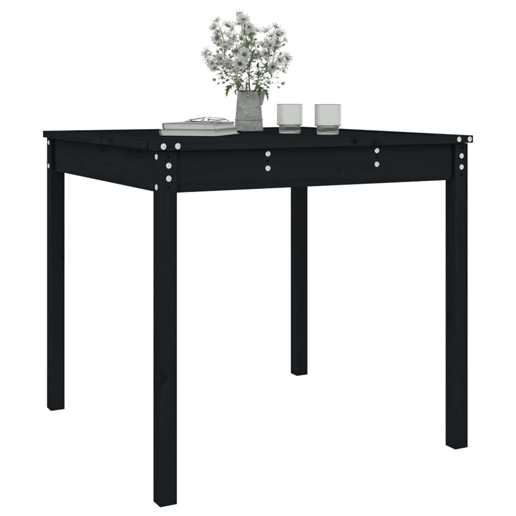 vidaXL Măsuță de grădină, negru, 82,5x82,5x76 cm, lemn masiv de pin vidaXL Măsuță de grădină, negru, 82,5x82,5x76 cm, lemn masiv de pin