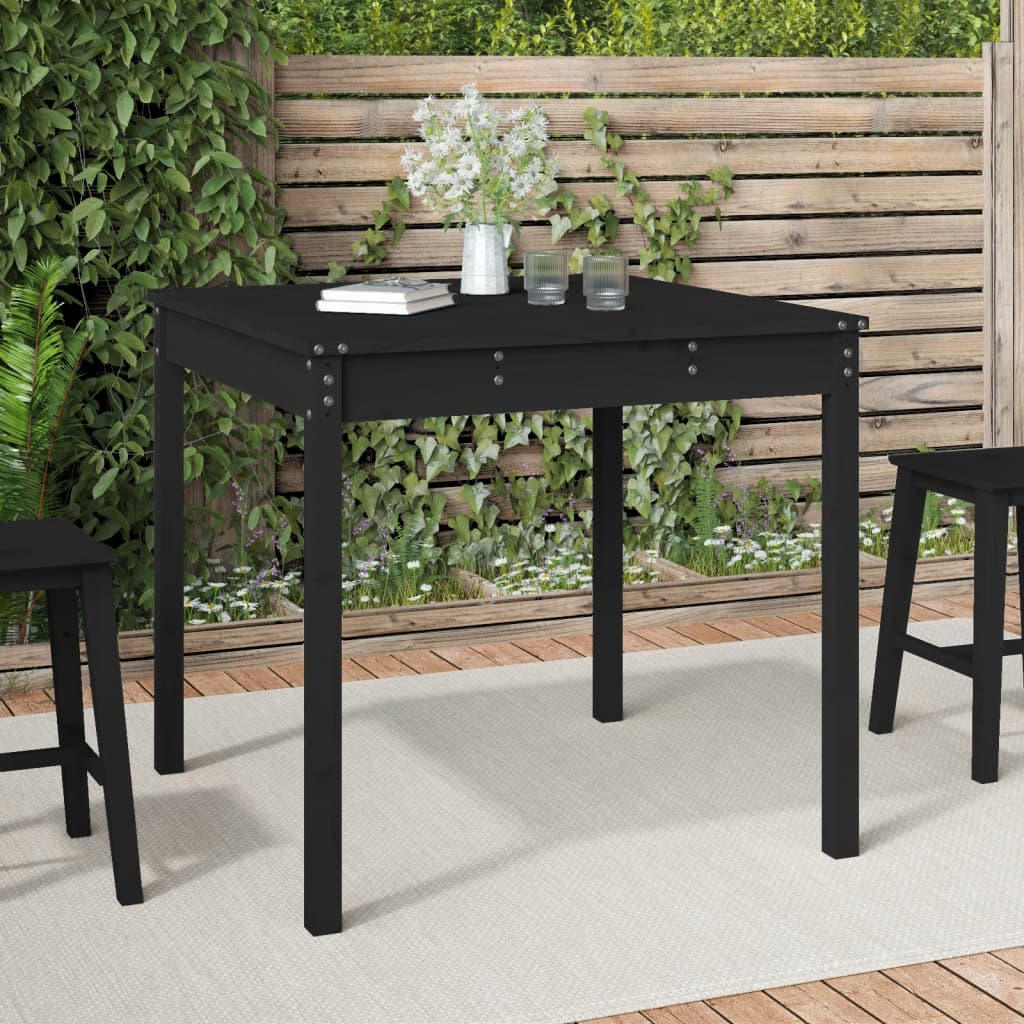 vidaXL Măsuță de grădină, negru, 82,5x82,5x76 cm, lemn masiv de pin vidaXL Măsuță de grădină, negru, 82,5x82,5x76 cm, lemn masiv de pin