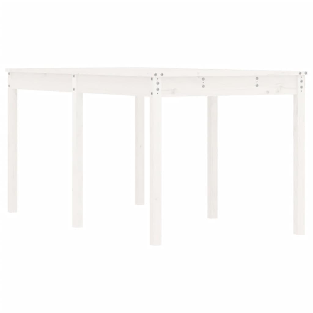 vidaXL Măsuță de grădină, alb, 159,5x82,5x76 cm, lemn masiv de pin