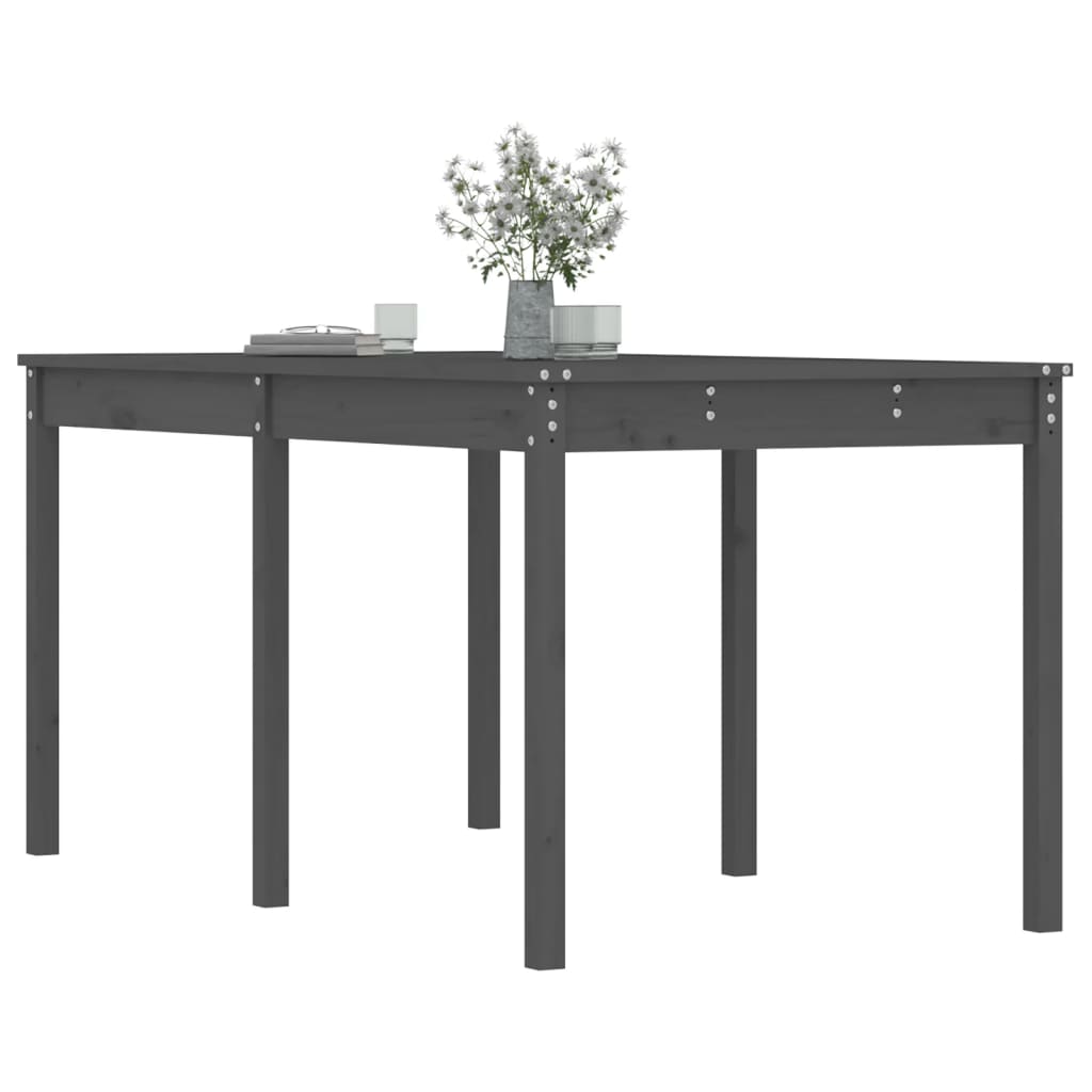 vidaXL Măsuță de grădină, gri, 159,5x82,5x76 cm, lemn masiv de pin