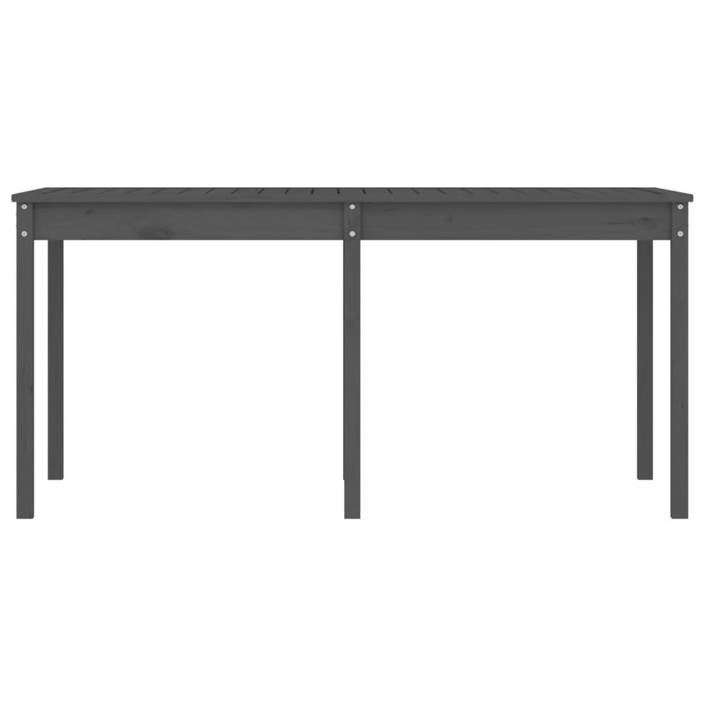 vidaXL Măsuță de grădină, gri, 159,5x82,5x76 cm, lemn masiv de pin