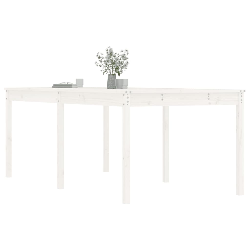 vidaXL Măsuță de grădină, alb, 203,5x100x76 cm, lemn masiv de pin vidaXL Măsuță de grădină, alb, 203,5x100x76 cm, lemn masiv de pin