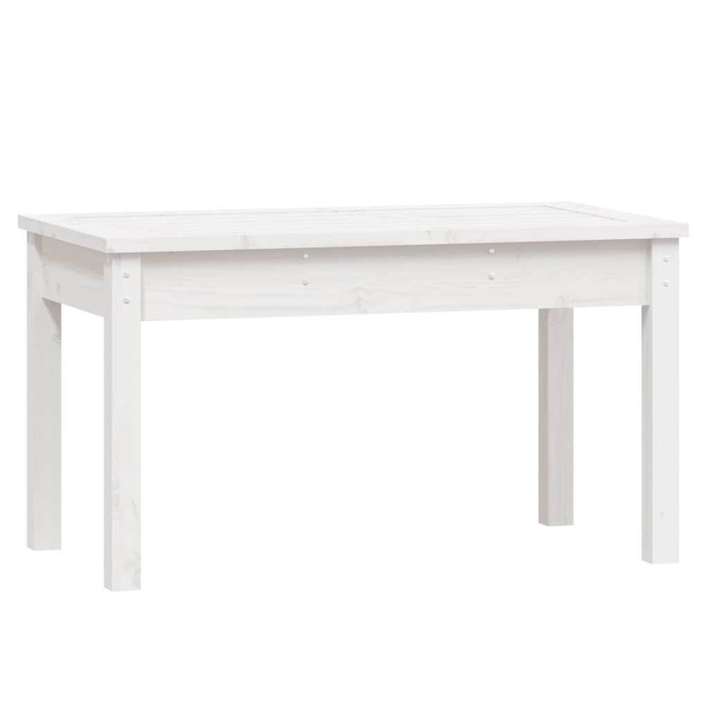 vidaXL Bancă de grădină, alb, 80x44x45 cm, lemn masiv de pin