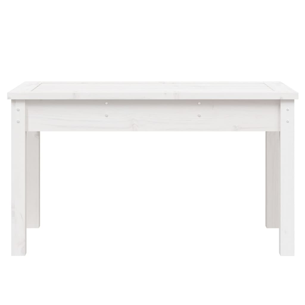 vidaXL Bancă de grădină, alb, 80x44x45 cm, lemn masiv de pin