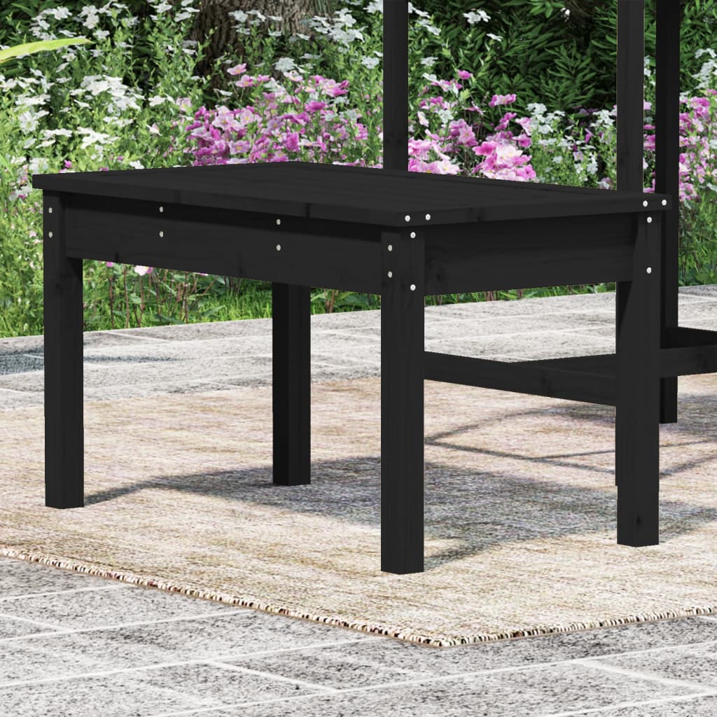 vidaXL Bancă de grădină, negru, 80x44x45 cm, lemn masiv de pin vidaXL Bancă de grădină, negru, 80x44x45 cm, lemn masiv de pin