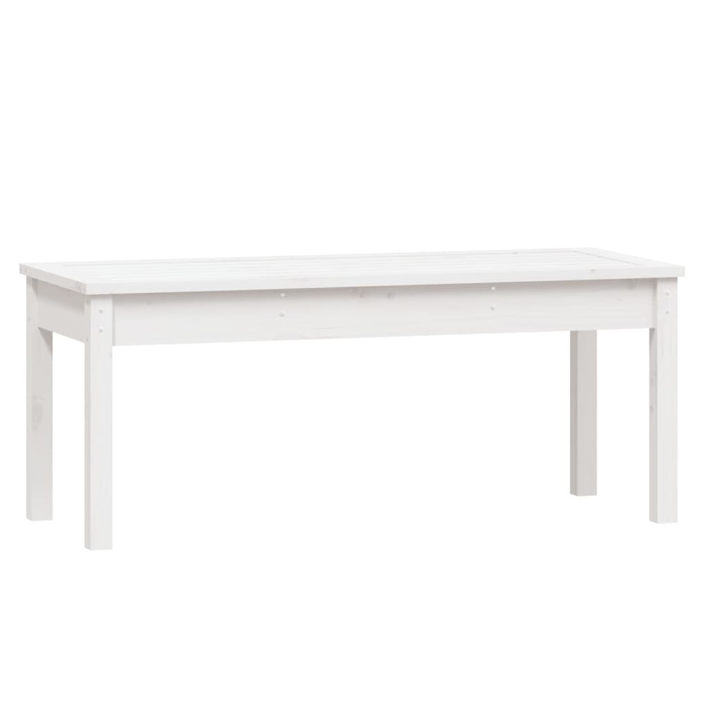 vidaXL Bancă de grădină, alb, 109x44x45 cm, lemn masiv de pin vidaXL Bancă de grădină, alb, 109x44x45 cm, lemn masiv de pin