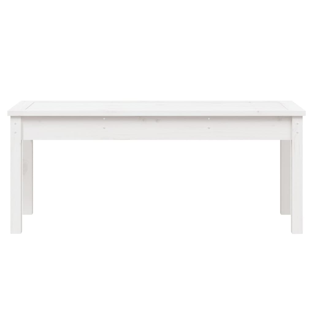 vidaXL Bancă de grădină, alb, 109x44x45 cm, lemn masiv de pin vidaXL Bancă de grădină, alb, 109x44x45 cm, lemn masiv de pin