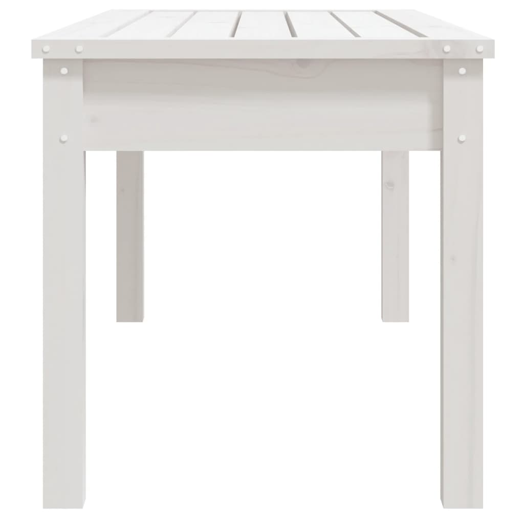 vidaXL Bancă de grădină, alb, 109x44x45 cm, lemn masiv de pin vidaXL Bancă de grădină, alb, 109x44x45 cm, lemn masiv de pin