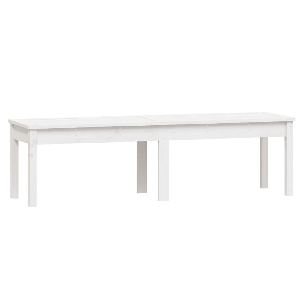 vidaXL Bancă grădină 2 locuri, alb, 159,5x44x45 cm, lemn masiv de pin vidaXL Bancă grădină 2 locuri, alb, 159,5x44x45 cm, lemn masiv de pin