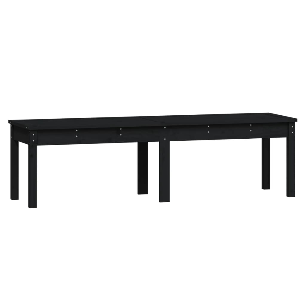vidaXL Bancă grădină 2 locuri, negru, 159,5x44x45cm, lemn masiv de pin