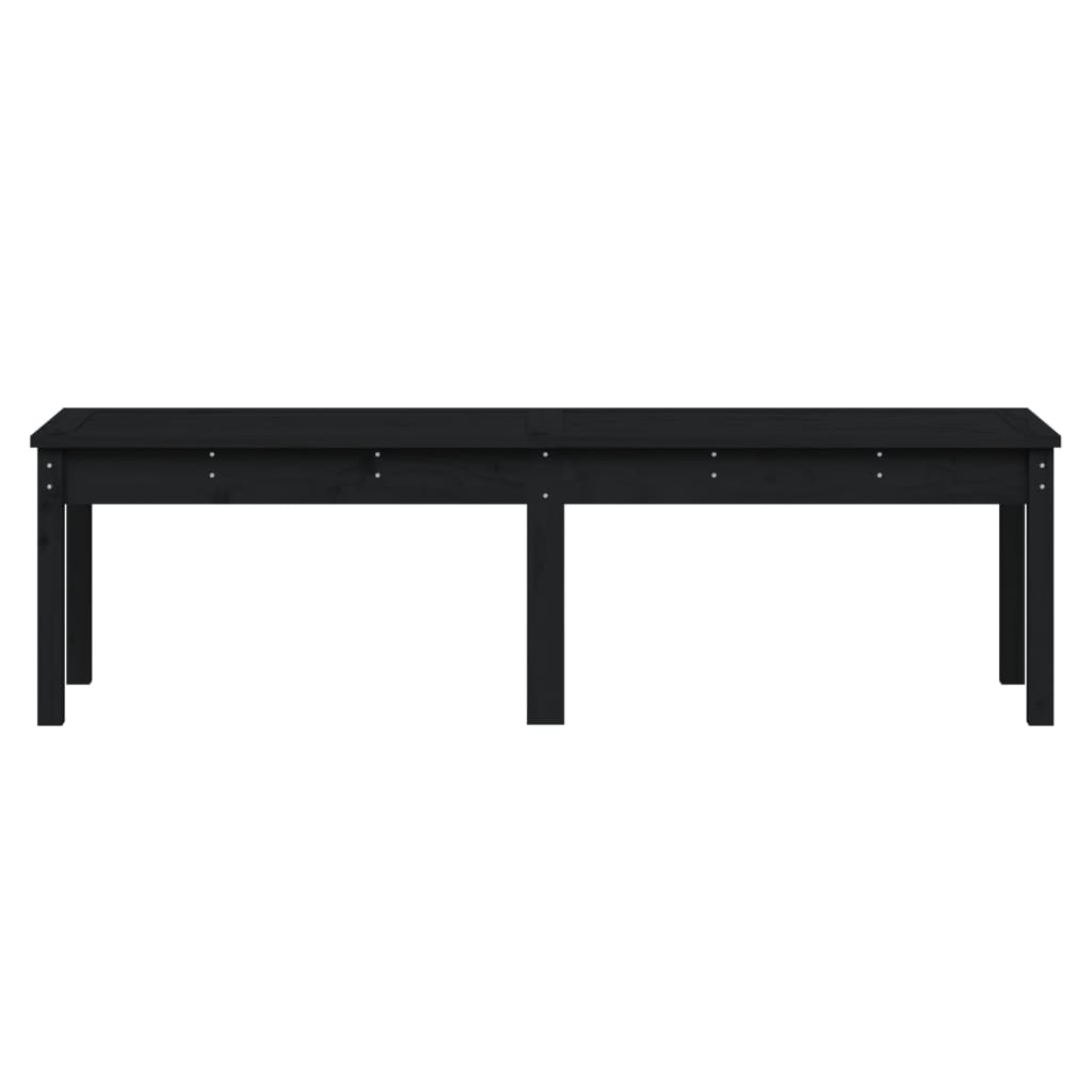 vidaXL Bancă grădină 2 locuri, negru, 159,5x44x45cm, lemn masiv de pin