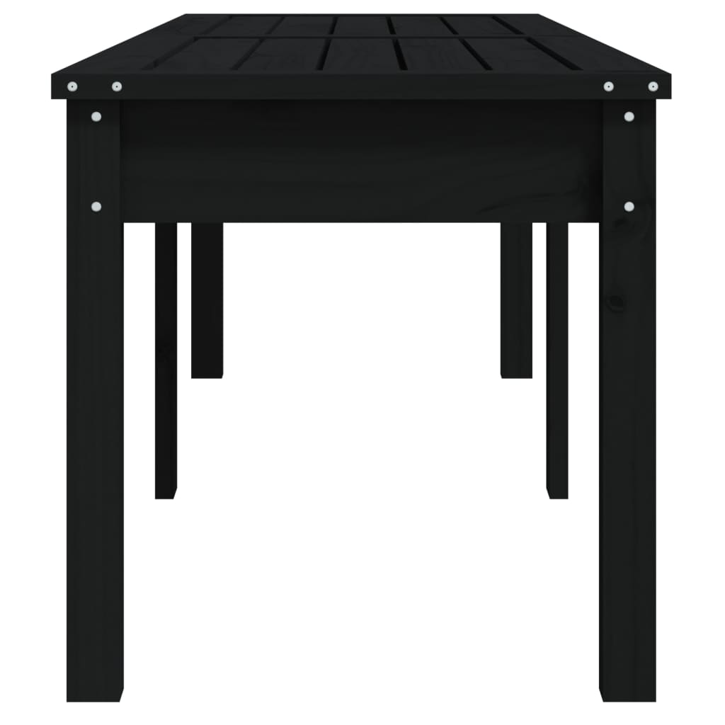 vidaXL Bancă grădină 2 locuri, negru, 159,5x44x45cm, lemn masiv de pin
