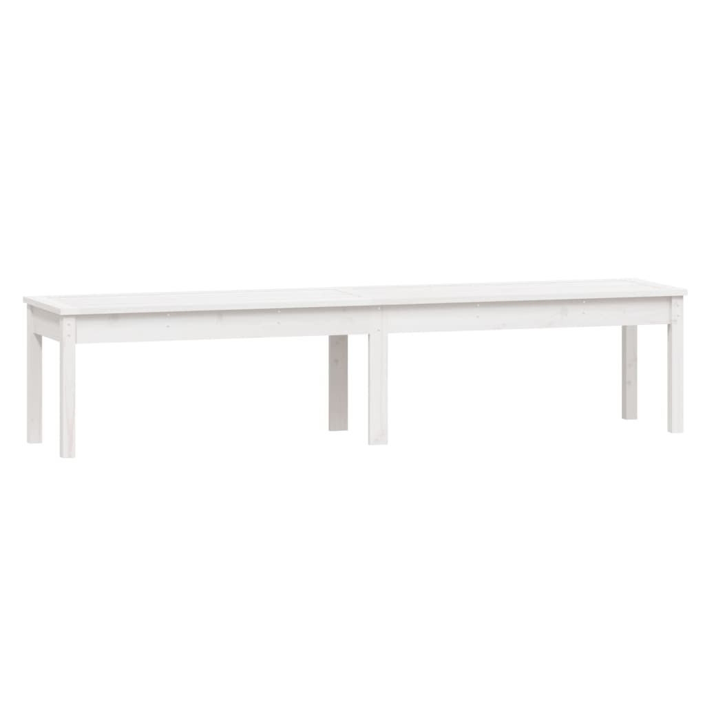 vidaXL Bancă grădină 2 locuri, alb, 203,5x44x45 cm, lemn masiv de pin