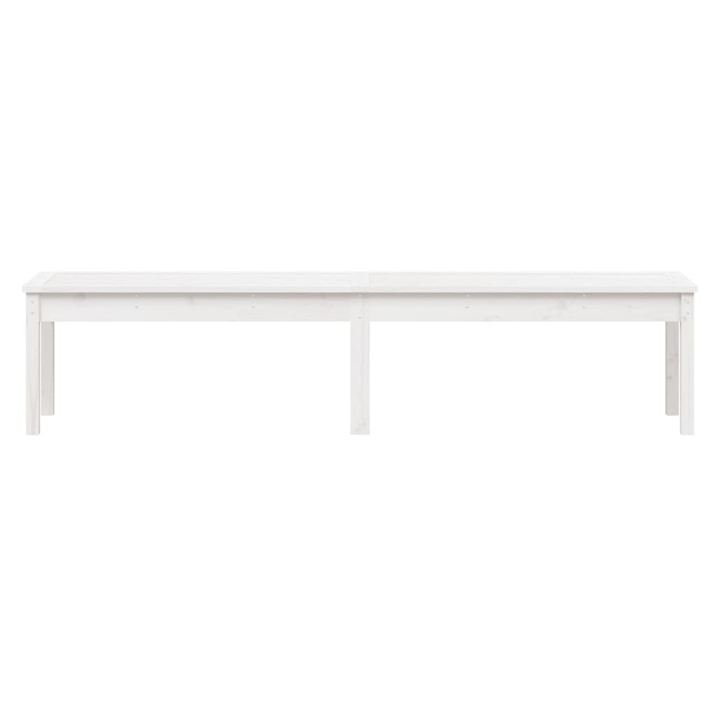 vidaXL Bancă grădină 2 locuri, alb, 203,5x44x45 cm, lemn masiv de pin