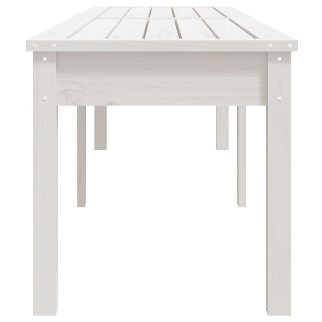 vidaXL Bancă grădină 2 locuri, alb, 203,5x44x45 cm, lemn masiv de pin