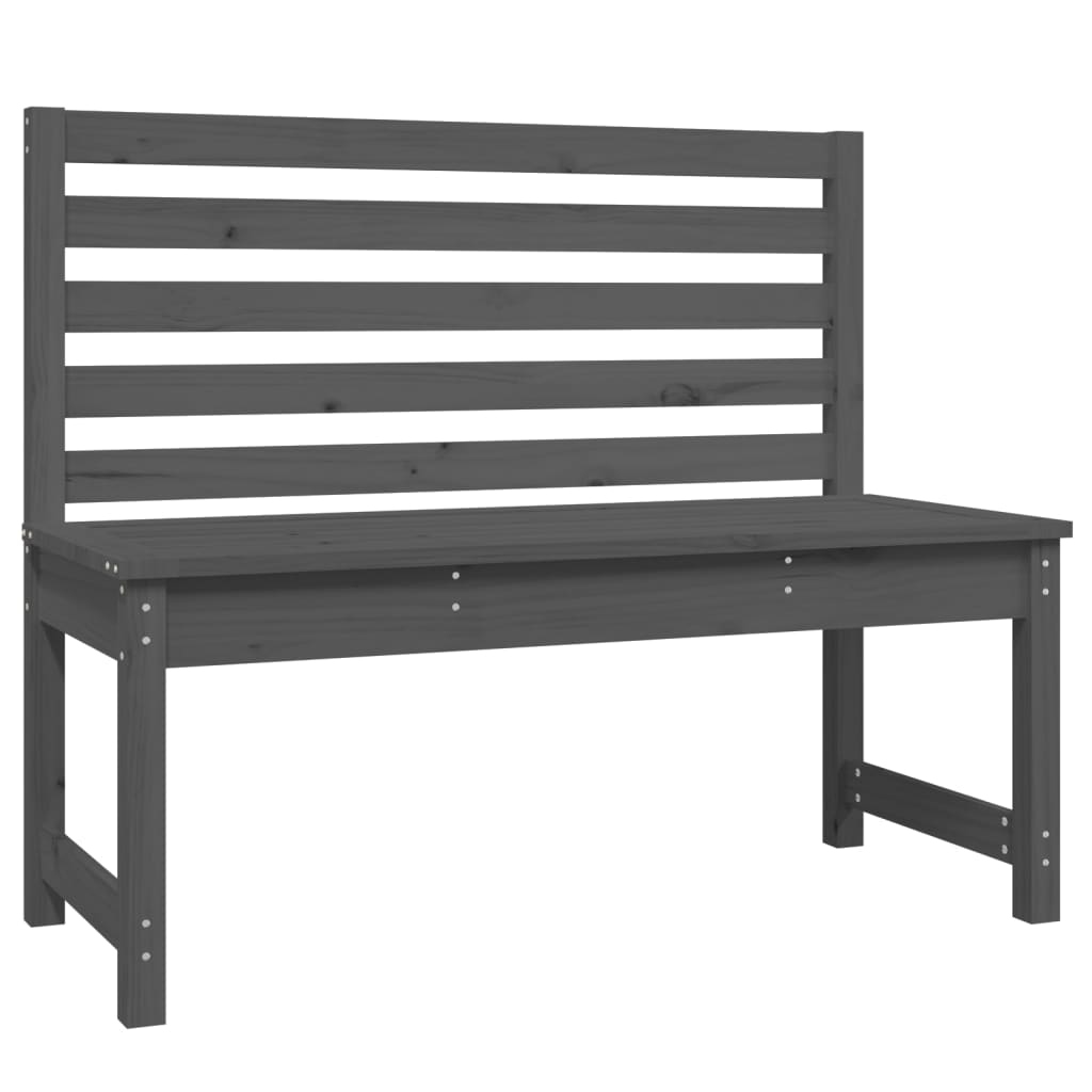 vidaXL Bancă de grădină, gri, 109 cm, lemn masiv de pin