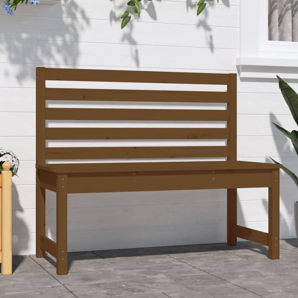 vidaXL Bancă de grădină, maro miere, 109 cm, lemn masiv de pin