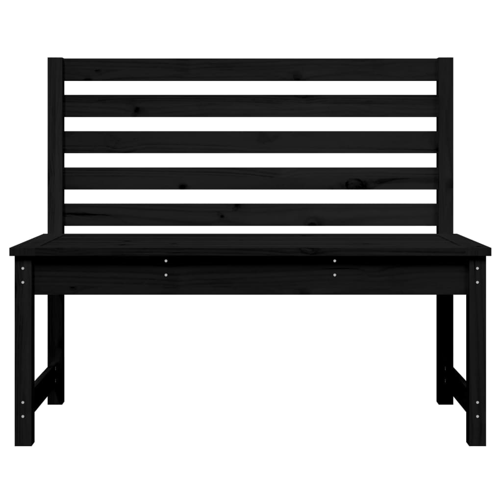 vidaXL Bancă de grădină, negru, 109 cm, lemn masiv de pin vidaXL Bancă de grădină, negru, 109 cm, lemn masiv de pin