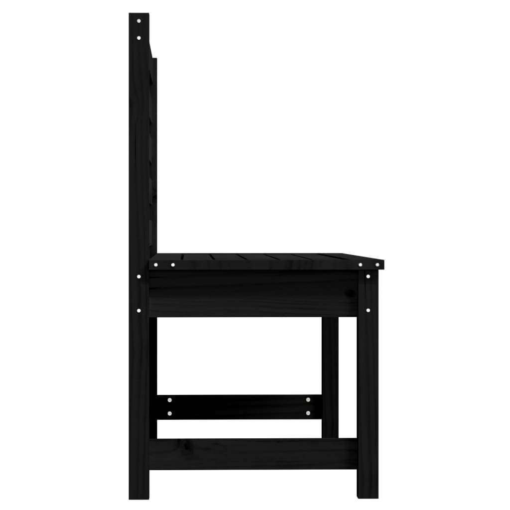 vidaXL Bancă de grădină, negru, 109 cm, lemn masiv de pin vidaXL Bancă de grădină, negru, 109 cm, lemn masiv de pin